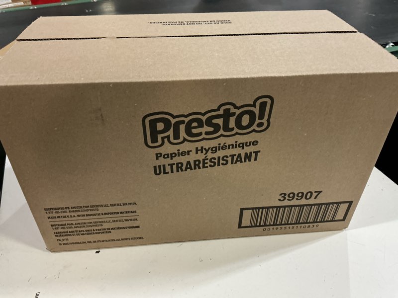 Condition photo showing New/Like New for amazon brand - presto! ultra-strong 2-ply toilet paper, 24 mega rolls = 120 regular rolls, 308 sheets per roll, unscented 308 sheet (pack of 24)