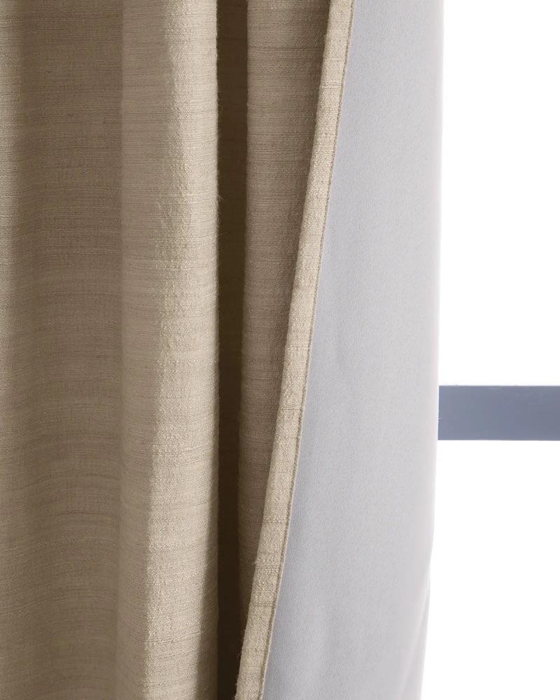 quince raw silk room darkening curtain color sand, set of 1, 48*96 inch