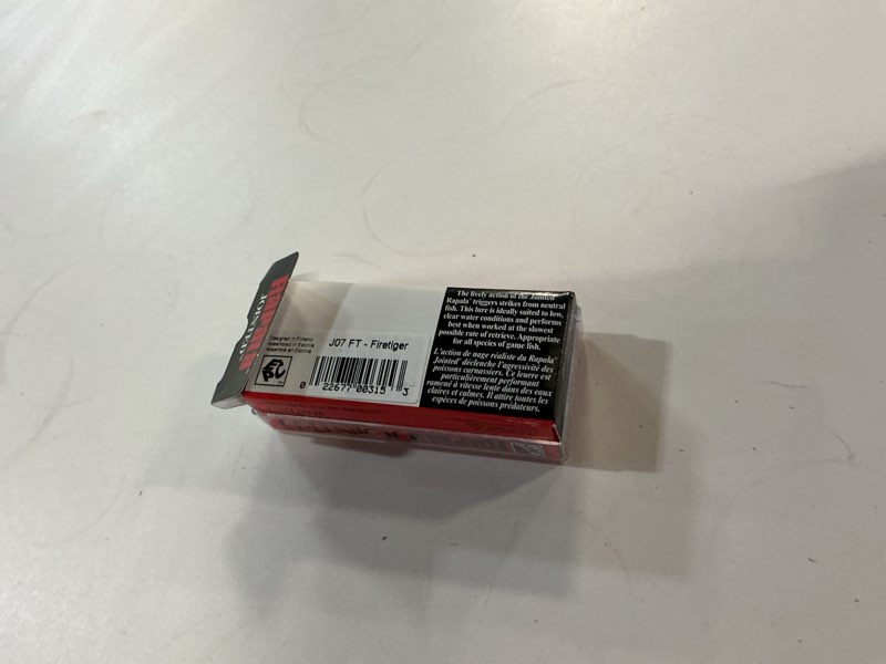 Condition photo showing New/Like New for rapala jointed minnow 07 fishing lure 2.75  1/8oz firetiger