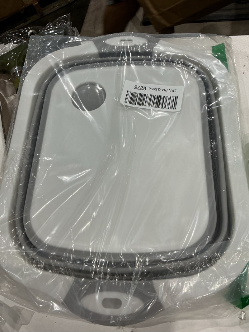 Condition photo showing Good Condition for cabilock 1pc multifunctional folding cutting board drain basket flexible chopping board for kitchen space-saving design sturdy and material easy to clean and store for food preparation and gray