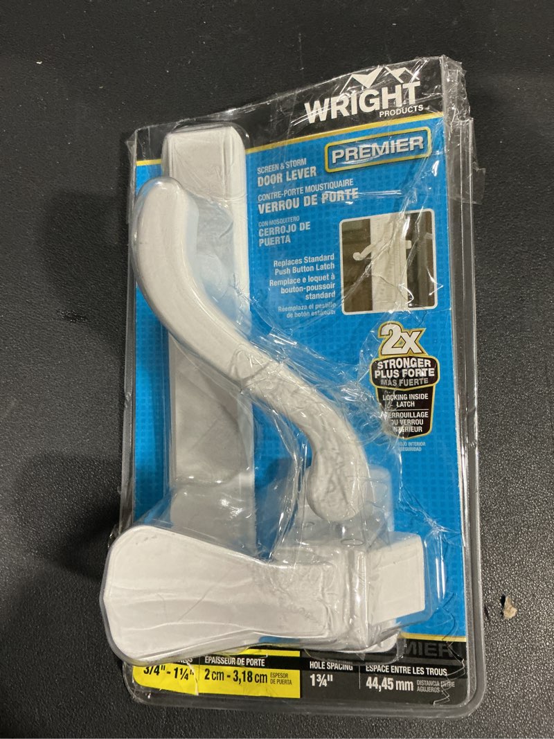 Condition photo showing Good Condition for MISSING SCREWS. WRIGHT PRODUCTS Gloss White Lockable Screen/Storm door Replacement Handleset