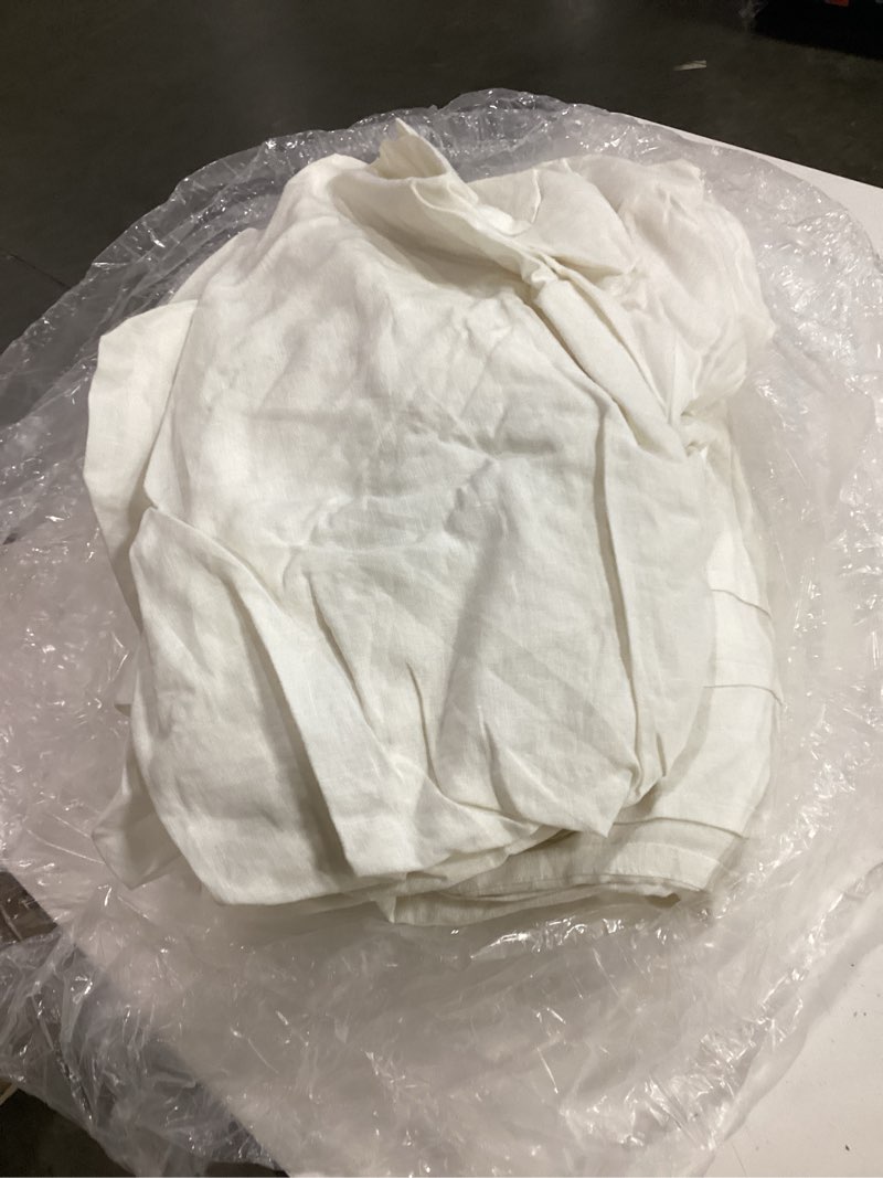 Condition photo showing As Is for european linen sheet set, queen, ivory