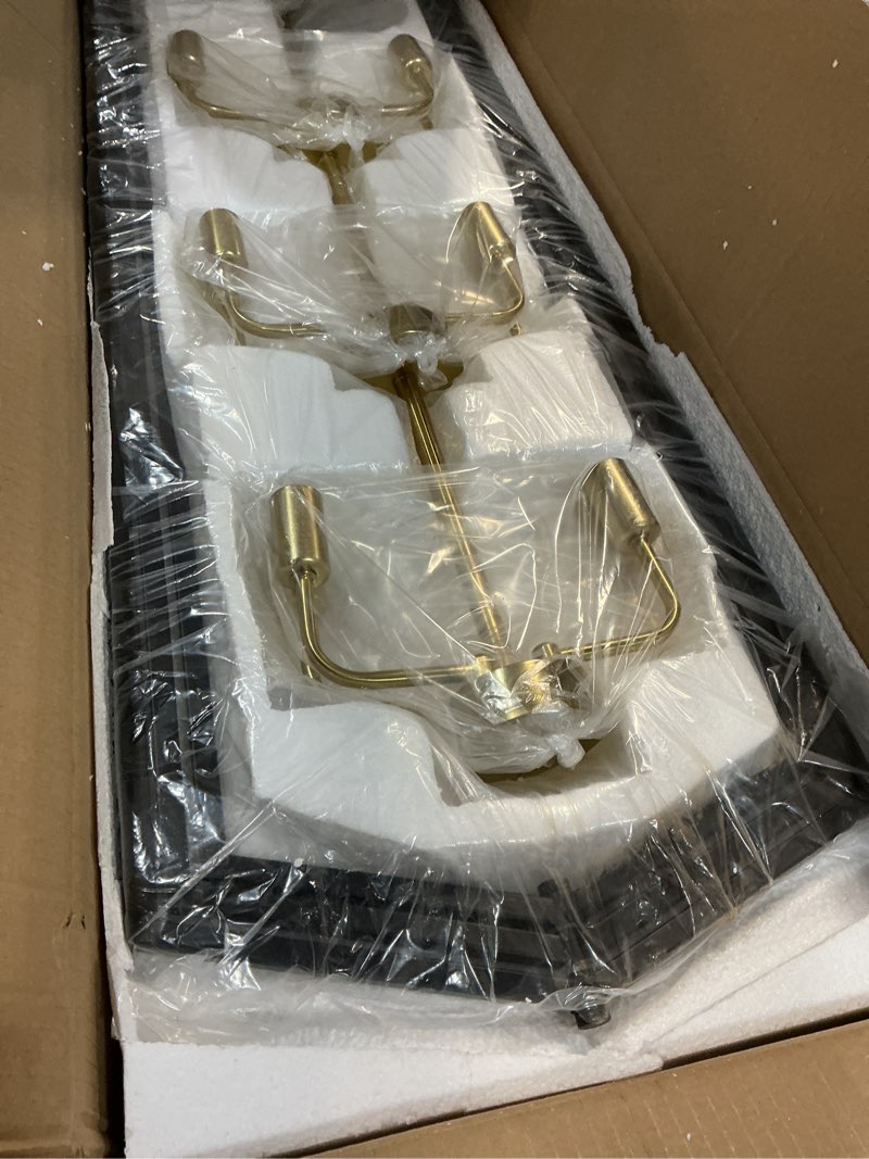Condition photo showing New/Like New for 12-Light Lantern Tired Foyer Entryway Hanging Lights Farmhouse High Ceiling Pendant Lights Industrial Chandelier for Hall Foyer Entryway Living Room-Brushed Brass