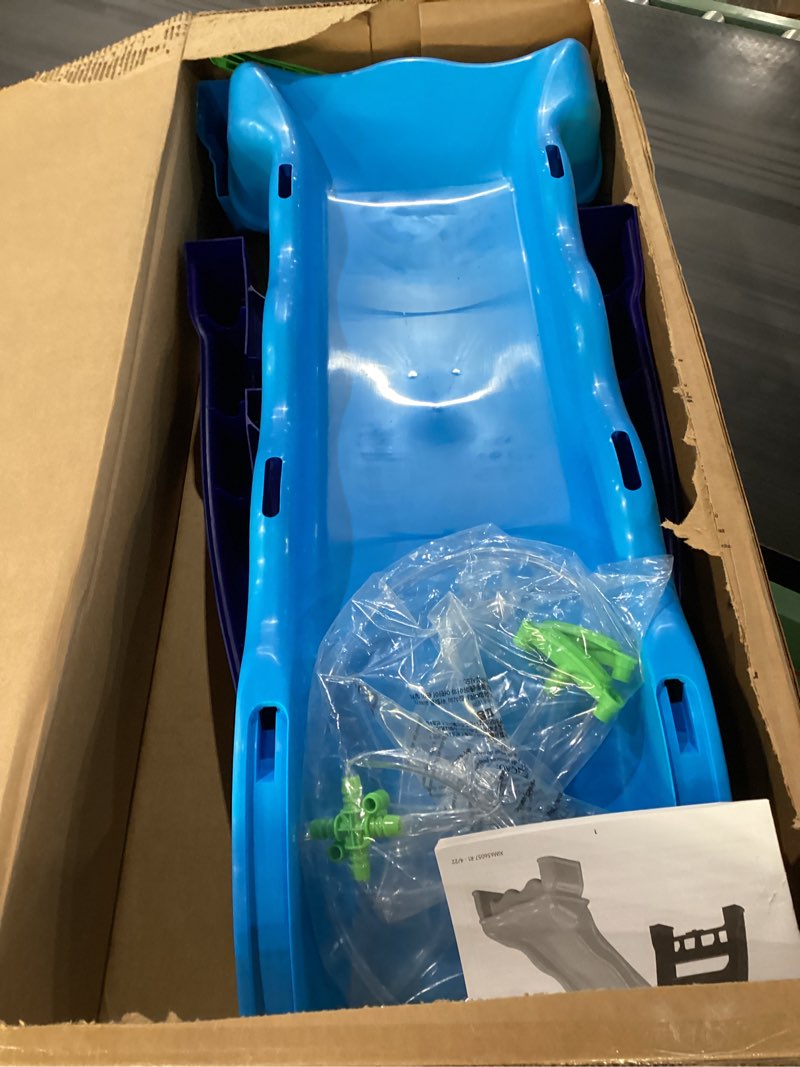 Condition photo showing New/Like New for little tikes 2-in-1 indoor-outdoor wet or dry slide, dark_blue
