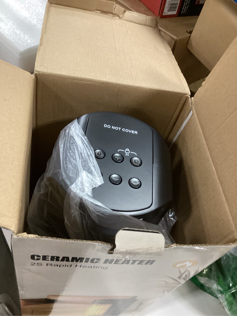 Condition photo showing Good Condition for 1500W Portable Electric Space Heater, Fast Heating Ceramic Heaters for Indoor Use with Thermostat, 4 Modes,60° Oscillating,24H timer, Quiet and Safe Heating for Office Desk Bedroom Livingroom, Black