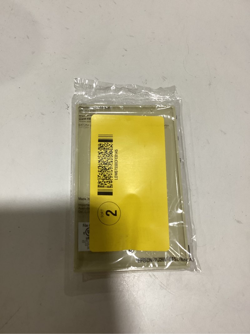 Condition photo showing Good Condition for Eaton 1 -Gang Midsize Size Ivory Polycarbonate Indoor Decorator Wall Plate