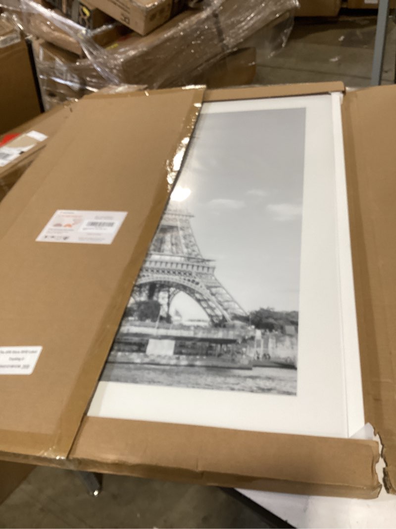 Condition photo showing Good Condition for upsimples 24x36 poster frame, display pictures 20x30 with mat or 24x36 without mat, wall hanging picture frame, white, 1 pack white 24x36