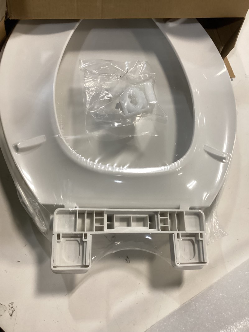 Condition photo showing New/Like New for HIGHCRAFT Premium Elongated Toilet Seat with Slow-Close Design, Adjustable Hinges & Quick Removal Mechanism - Plastic Toilet Seat - Fits Standard Elongated Toilets - Oval Toilet Seat in White Elongated White