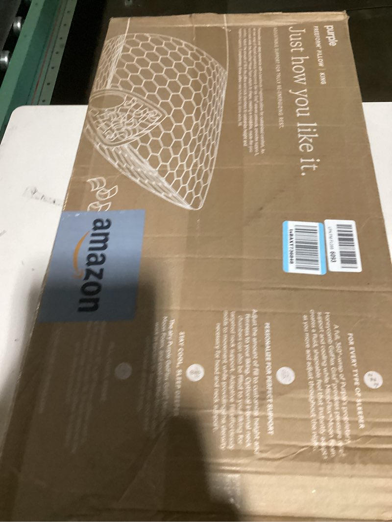 Condition photo showing Good Condition for purple freeform pillow - king size, customizable support with gelflex grid & microflex moon foam - pressure relief, cooling, extra filling & adjustable height