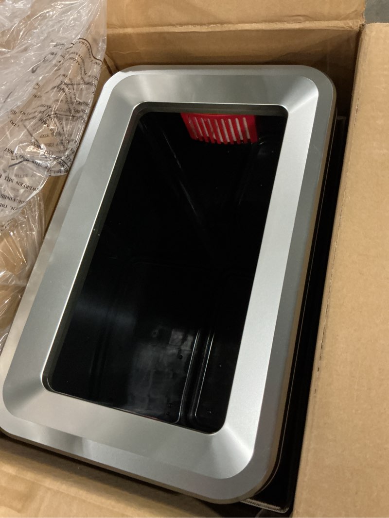 Condition photo showing Good Condition for itouchless 18 gallon rectangular open top trash can and recycle bin with absorbx odor control system ultra space-saving large capacity commercial grade for home, office, garage, stainless steel silver, rectangular 18 gal