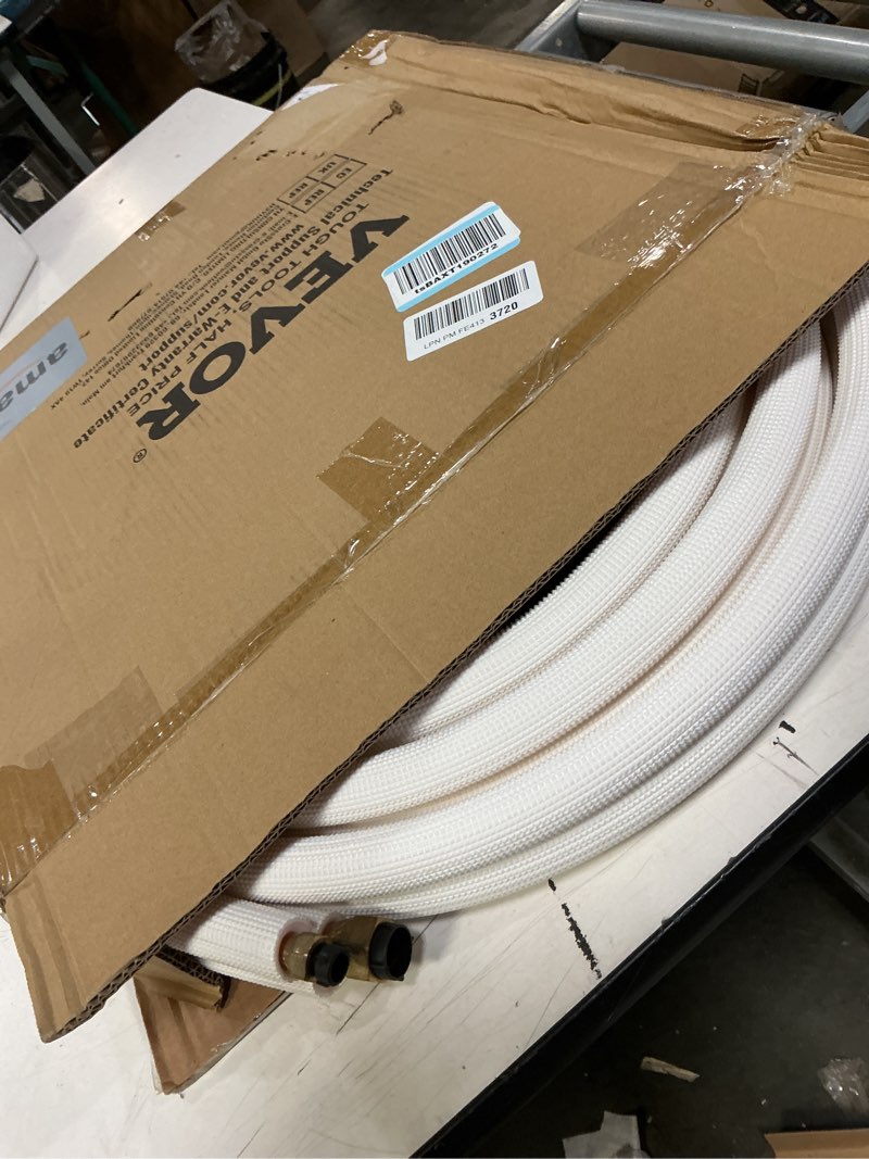 Condition photo showing Good Condition for ICOOL 16 Ft. Mini Split Line Set, 1/4" & 1/2" O.D. Twin Copper Pipes, 3/8" Thickened PE Insulated Coil Copper Line for Air Conditioner HVAC Refrigeration and Heating Equipment, with Fittings