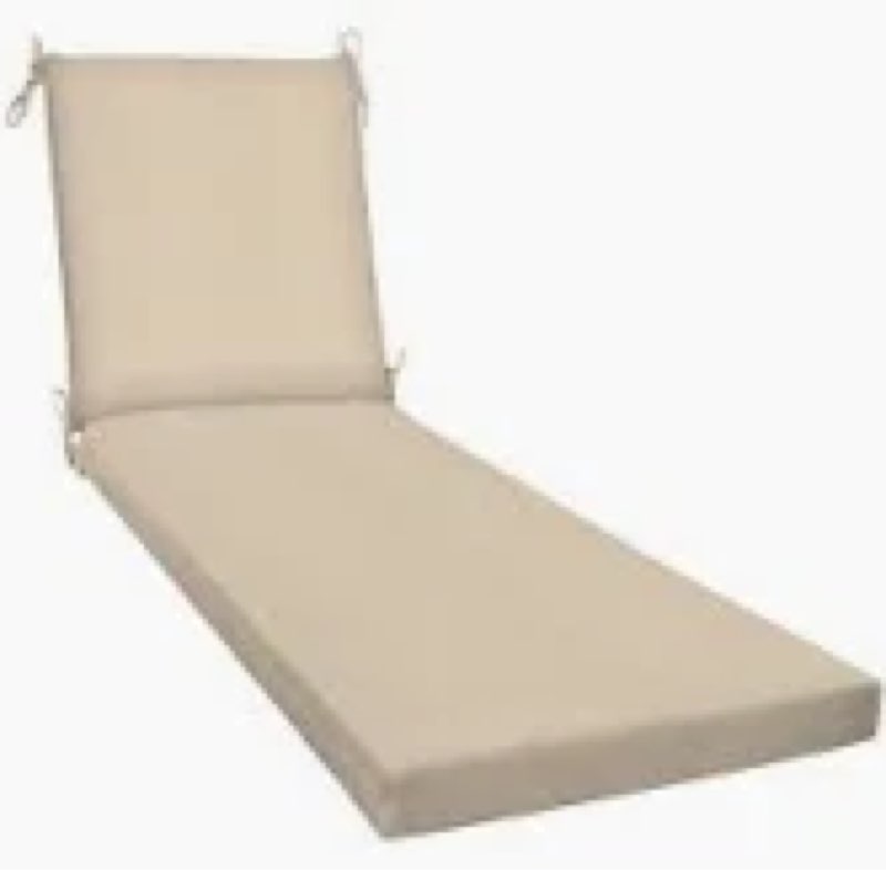 Meridian Outdoor Chaise Lounge Cushion – Weather-Resistant, Reversible, Plush Comfort