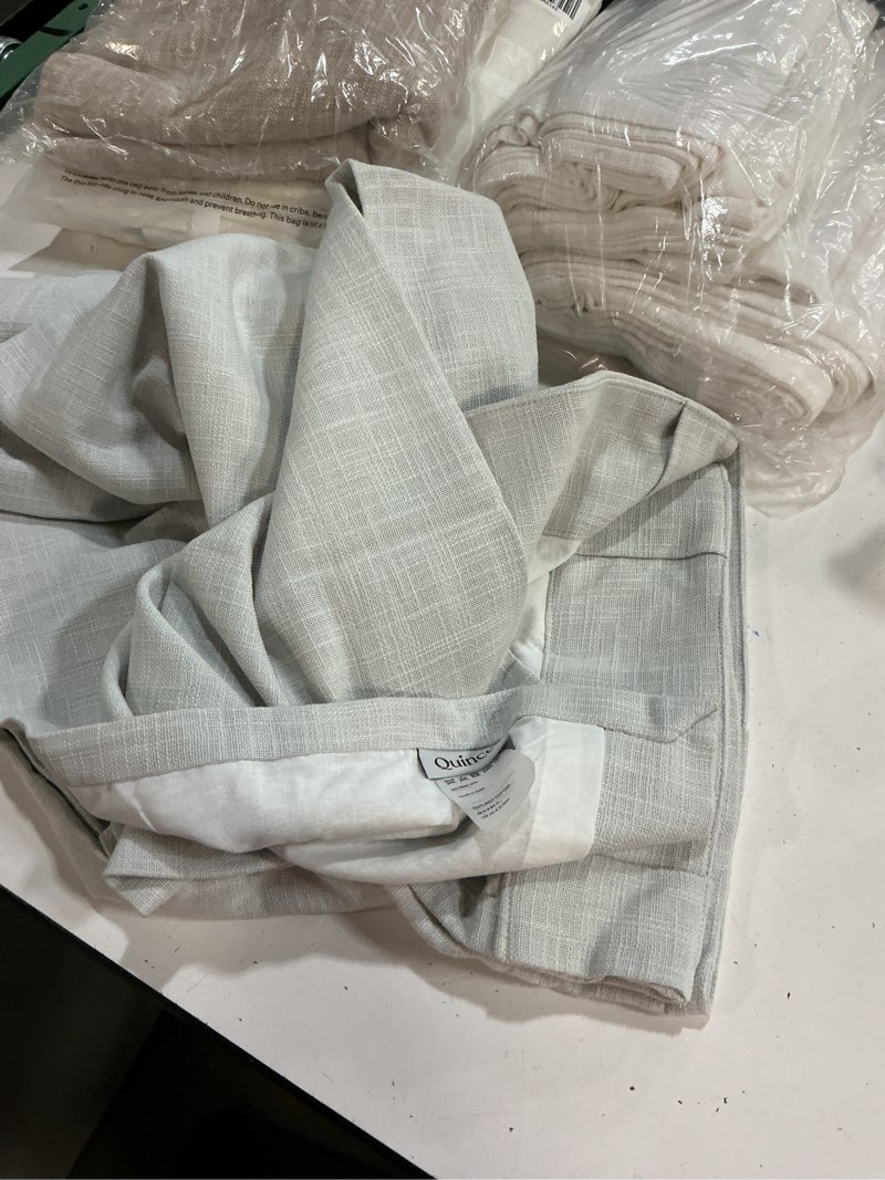 Condition photo showing As Is for quince heavyweight european linen curtain cloud 48x84 1 panel
