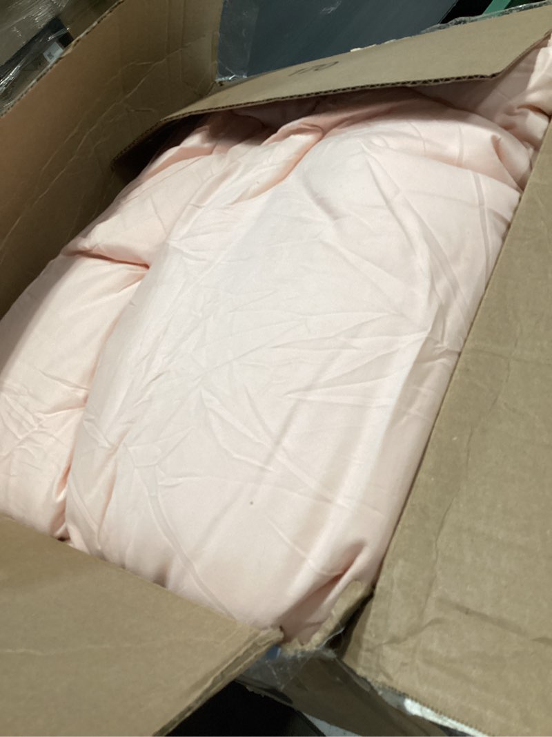 Condition photo showing As Is for weigelia Pink Comforter Full Size Set – Soft All-Season Bedding with 300GSM Fluffy Microfiber, Includes 2 Matching Pillowcases – Elegant Blush Pink Comforter for Girls, Teens, and Women Full Blush