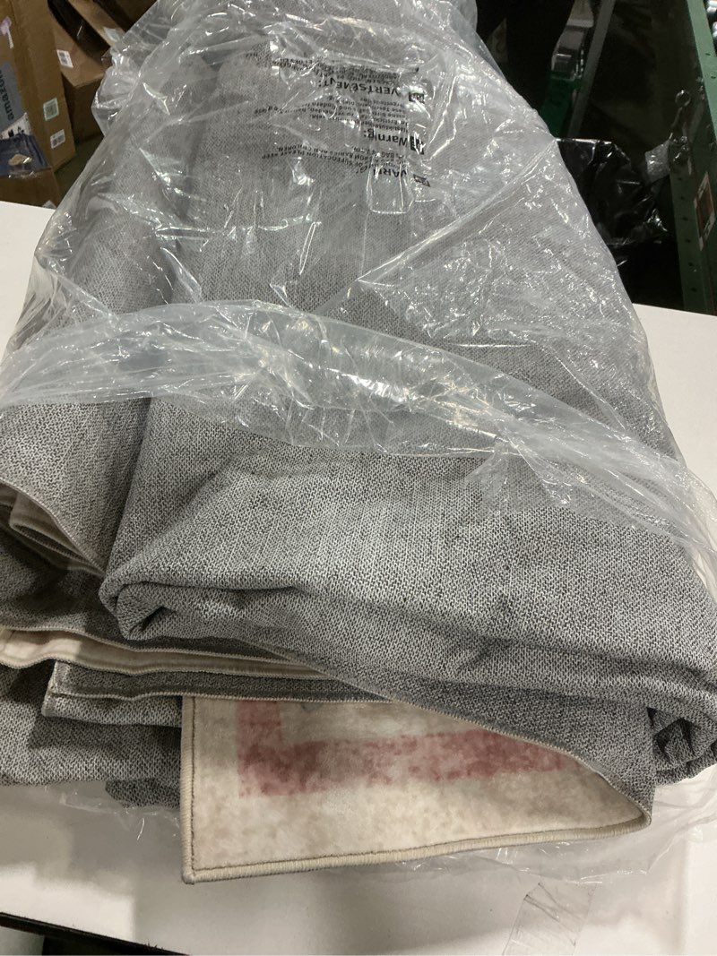 Condition photo showing As Is for Wonnitar Floral Large Rugs for Living Room, Soft Light Pink Rug Washable 9x12 Rug Non Slip, Boho Foldable Non-Shedding Kids Rugs for Bedroom Girls Pastel Rug for Nursery Dorm Playroom