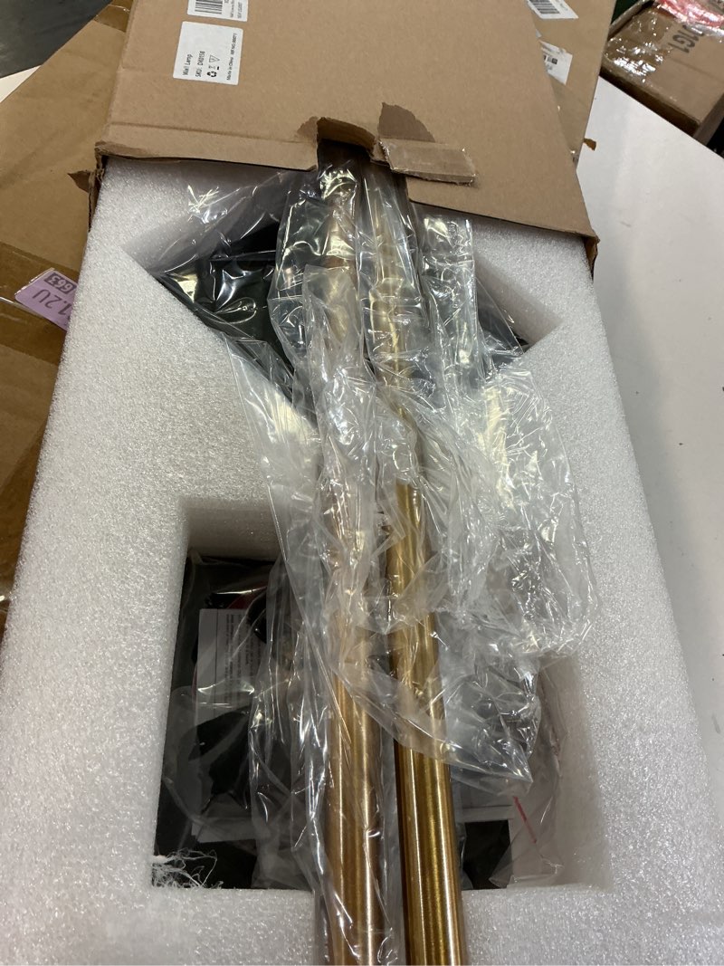 Condition photo showing Good Condition for battery operated wall sconces set of two - wireless rechargeable wall light with remote - gold and black wall lamp dimmable modern home decor for bedroom living room hallway timing 31.5 inch black gold-1 31.5 inch