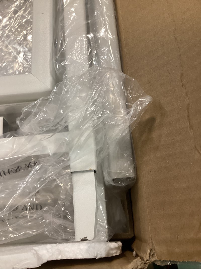 Condition photo showing As Is for BOLUO White Nightstand for Bedroom,Small Night Stand with 2 Fabric Drawers Bedside Table Dorm Modern