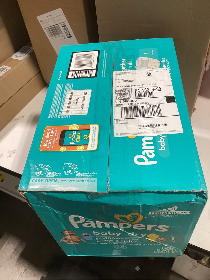 Condition photo showing Good Condition for pampers diapers - baby dry - size 1, 120 count, absorbent disposable infant diaper (packaging may vary) size 1 120