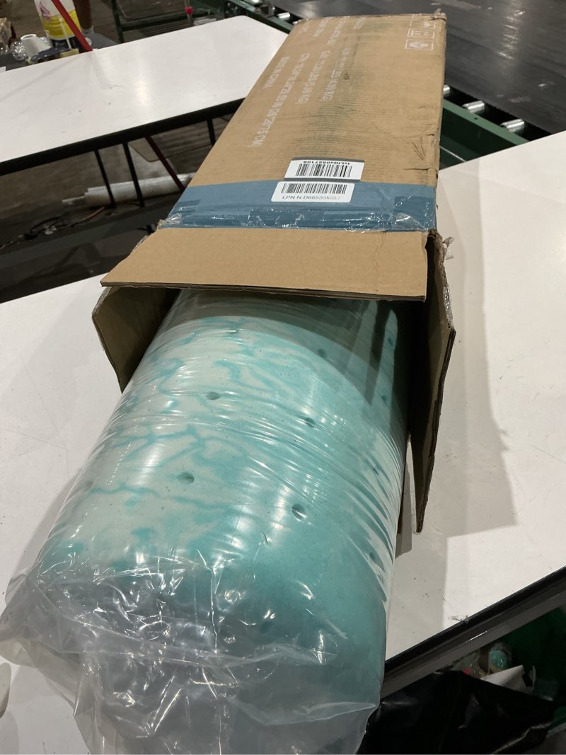 Condition photo showing New/Like New for olixis 4 inch twin cooling gel infused memory foam mattress topper, bed pad | certipur-us certified, soft ventilated pressure relieving bed pad in a box, plush overlay for dorm, rv, camper & sleeper sofa 4 inch blue twin