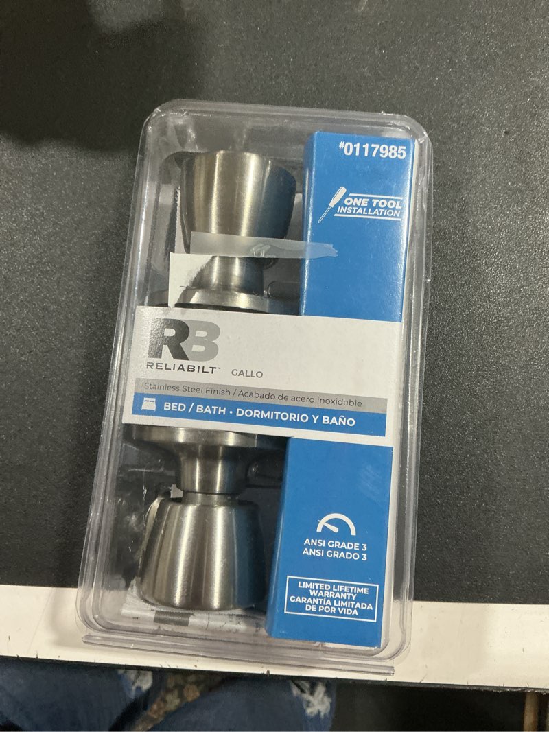 Condition photo showing Good Condition for Copper Creek Polished Stainless Door Knobs - Round Colonial Knob with Privacy Locking Function for Home Improvement, 1 Pack - Fits All Standard Doors - Locking Door Knob for Bedroom and Bathroom Use Polished Stainless 1 Count (Pack of 1) Knob Privacy