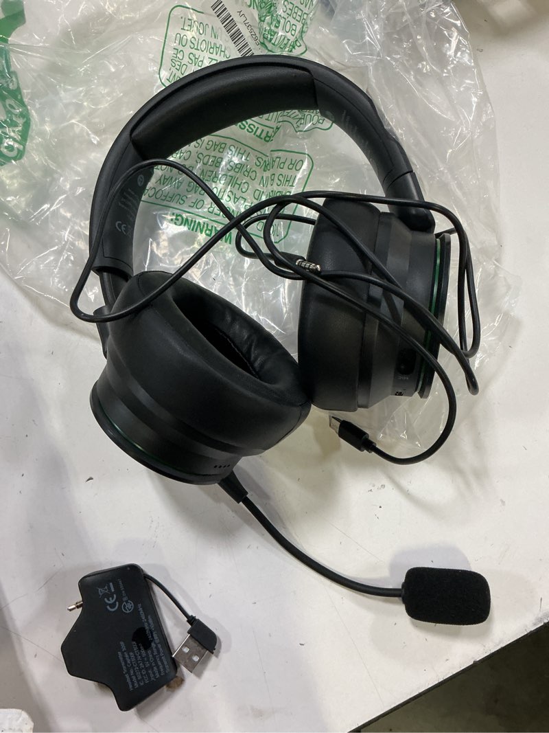 Condition photo showing Good Condition for ryr wireless gaming headset for xbox series x|s, xbox one, ps5, ps4, switch, mac, bluetooth 5.3, 3d surround sound, rotatable earmuffs, gaming headphones with noise canceling microphones-blackgreen
