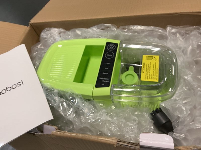 Condition photo showing Good Condition for aaobosi portable carpet cleaner machine, 17kpa upholstery steam cleaner with smart voice prompting, self-cleaning, 4 tools for pets, car, couch and stairs- c688, green
