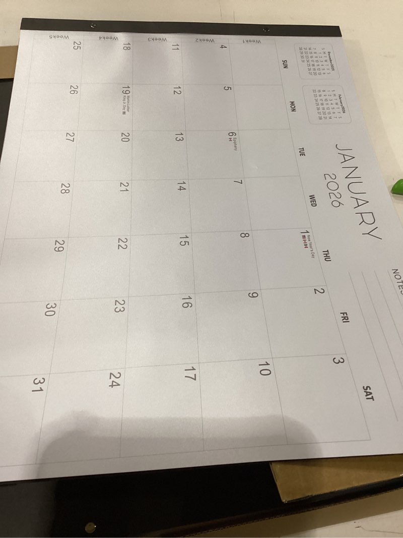 Condition photo showing New/Like New for 2026 Desk Calendar Large 22x17 – Desk Top Calendar 2026 with plastic cover Concise (Jan 2026 - June 2027) 5