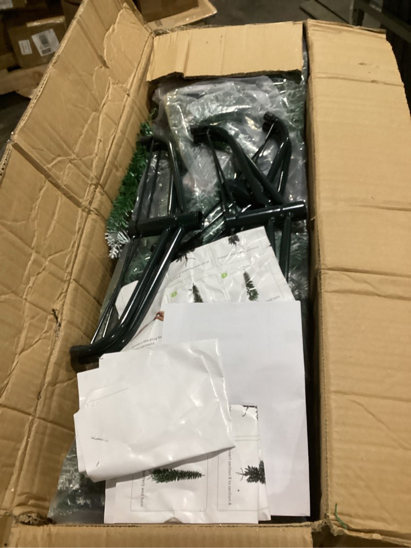 Condition photo showing Good Condition for Mudder Set of 3 4' 5' 6' Prelit Christmas Trees with Snowy Leaves, Pre Lit Pencil Artificial Xmas Tree with Adjustable LED Lights and Metal Plate Base for Outdoor Indoor, Porch, Front Door, Entryway