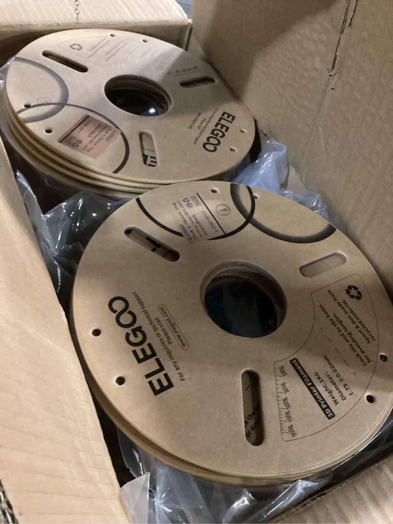 Condition photo showing Good Condition for ELEGOO PLA Plus Filament 1.75mm Black 4KG, PLA+ Tougher and Stronger 3D Printer Filament Pro Dimensional Accuracy +/- 0.02mm, 4 Pack 1kg Spool(2.2lbs) Fits for Most FDM 3D Printers