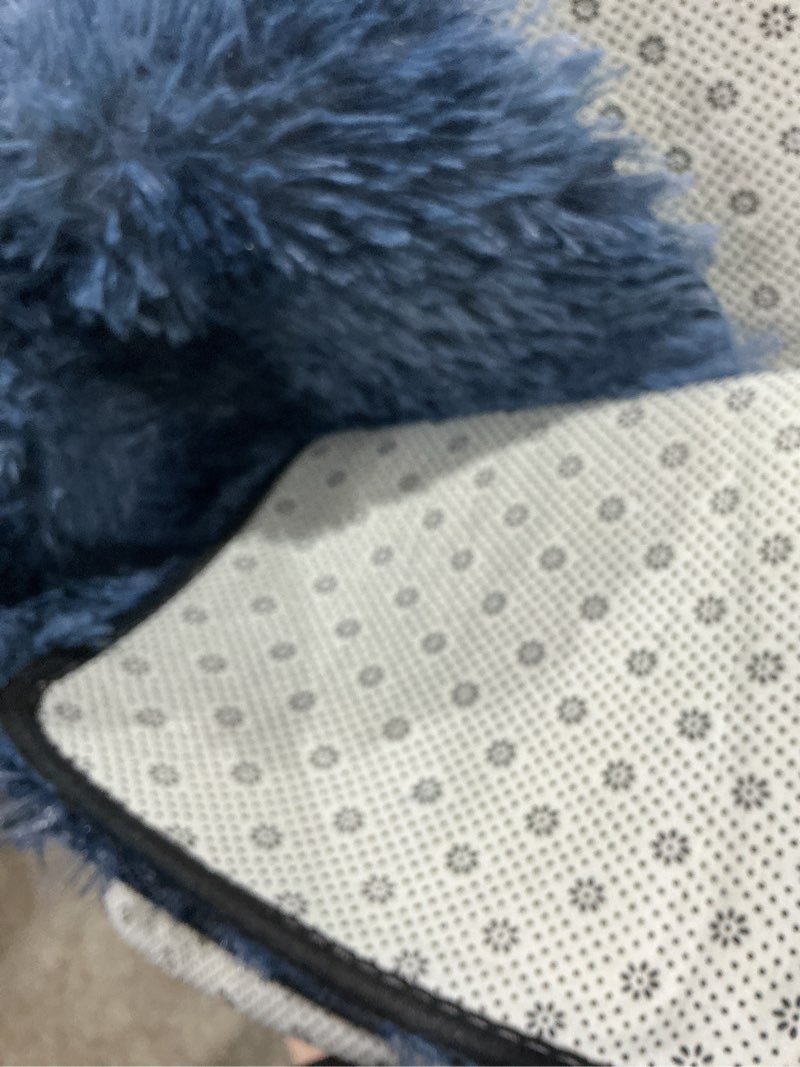 Condition photo showing Good Condition for duduta navy blue fluffy bedroom rug 3x5 ft, tie-dye shag plush area rug for nursery playroom dorm living room decor tie-dyed navy blue 3x5ft