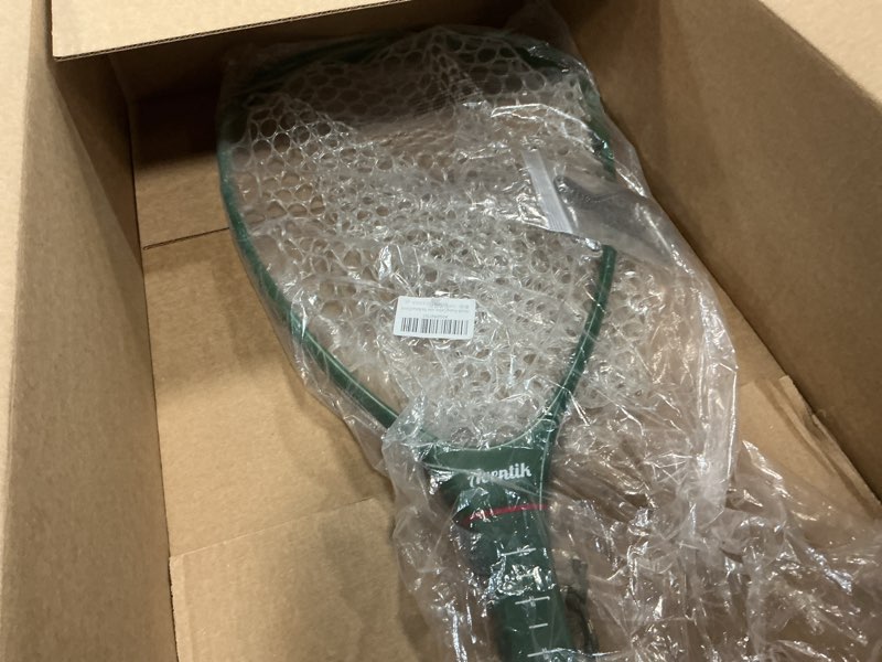 Condition photo showing Good Condition for aventik fly floating fishing net carbon fiber landing trout net light weight clear rubber ghost net catch & release standard green with smoke magnetic release