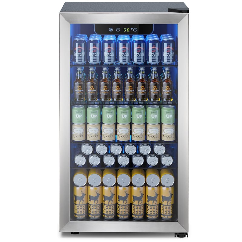 electactic mini fridge 130 can beverage refrigerator cooler, 3.2 cu.ft drink fridge forsoda wine bee