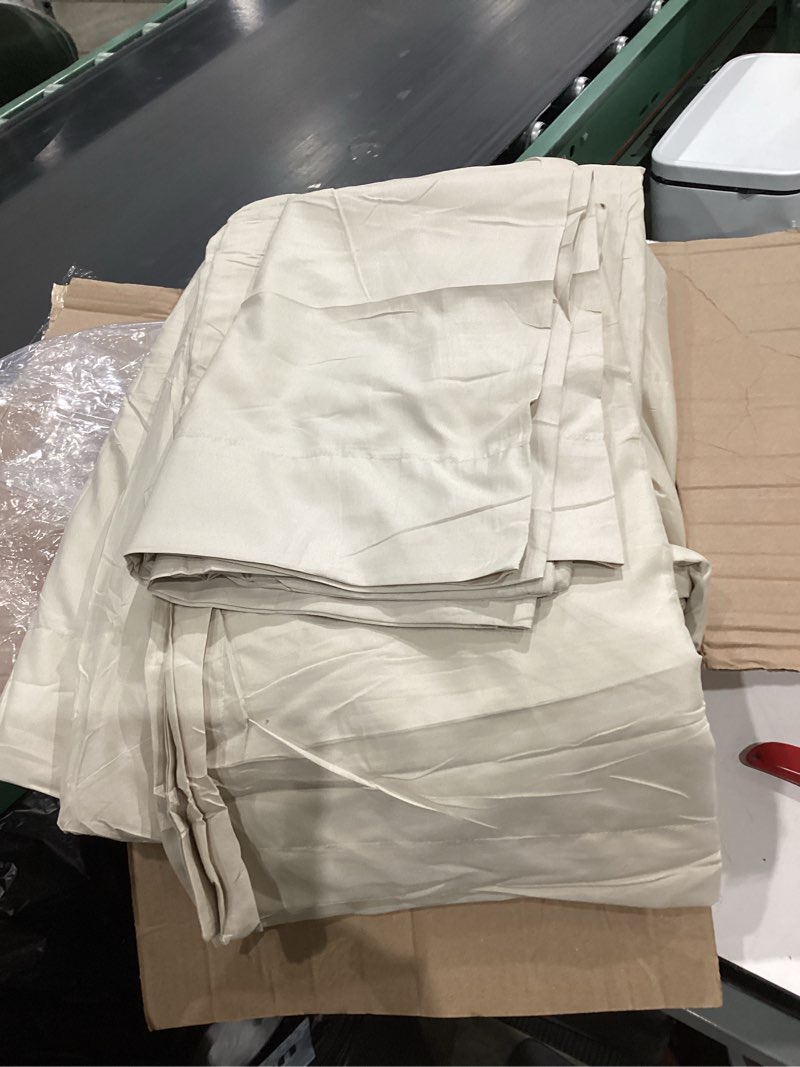 Condition photo showing Good Condition for homelike moment queen comforter set with sheets, 7 piece beige comforter set queen size, full size bed in a bag lightweight and machine washable beige queen/full