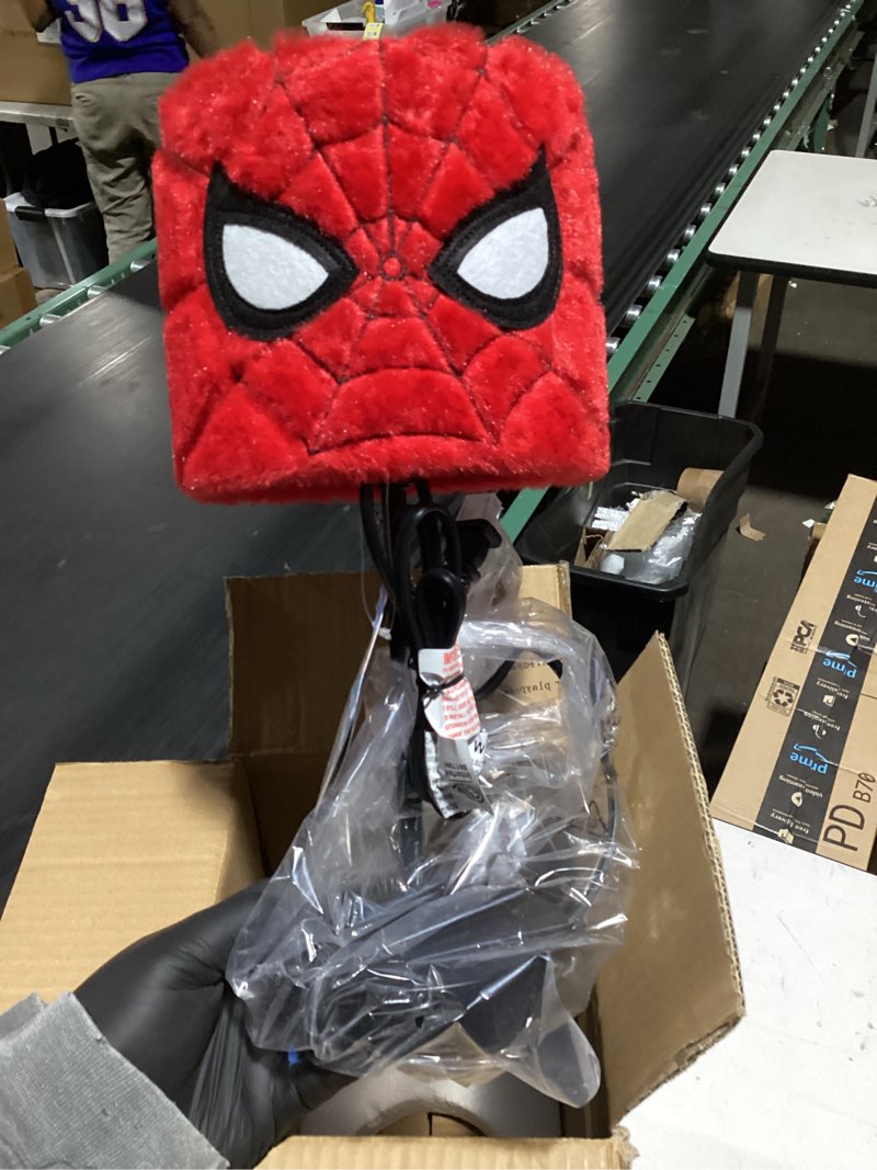 Condition photo showing Good Condition for Idea Nuova Marvel Spiderman Plush Shade Stick Table Lamp for Kids, Soft Fabric Shade with Iconic Spiderman Design,Ideal for Bedrooms, Nurseries & Playrooms