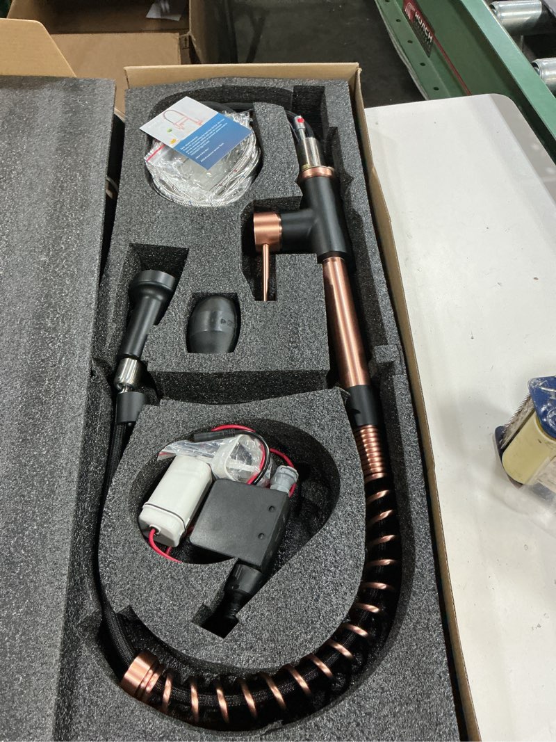 Condition photo showing New/Like New for avola copper pull out kitchen faucet, hands free touchless kitchen sink faucet, rose gold motion sensor activated smart 304 stainless steel, copper and matte black matte silver