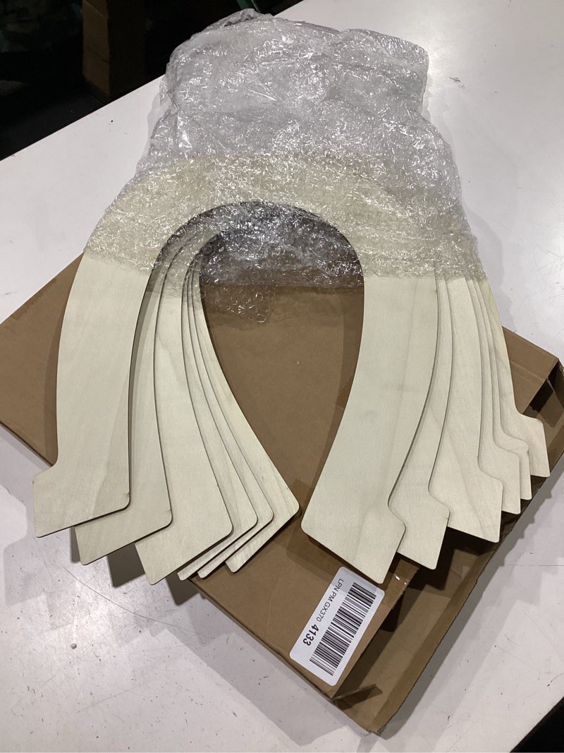 Condition photo showing New/Like New for anglechic 6 pack 16 inch wood horseshoe cutout for crafts large blank horseshoe cutout unfinished wood slices summer ornaments door hanger decor for horse birthday party supplies rustic farmhouse