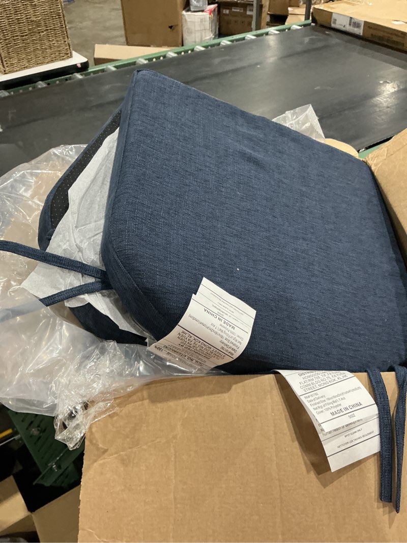 Condition photo showing Good Condition for ipynbap chair cushions for dining chairs, kitchen chair cushions, 16'' x 16'' x 2'', non slip indoor seat cushions, chair pads for dining chairs with ties & removable cover, set of 4, navy 4 count(pack of 1) navy