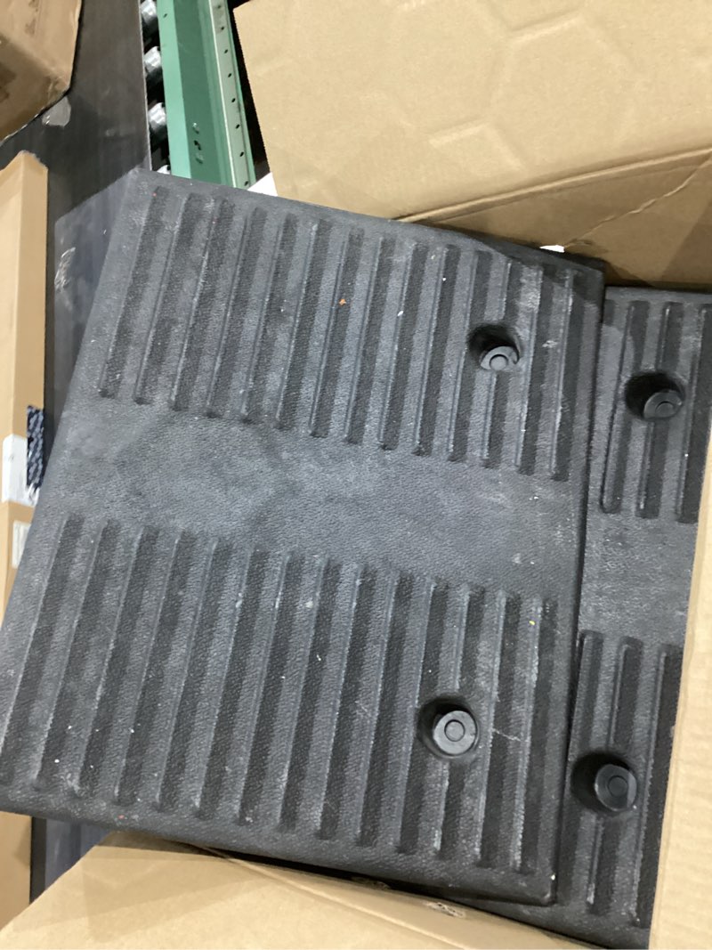 Condition photo showing Good Condition for 5" threshold ramps for doorways 2pack, wheelchair ramp for home steps, curb ramp for driveway for shed, 7000 lbs load capacity for vehicle motorcycle wheelchairs bikes trolley scooter 5''height 2