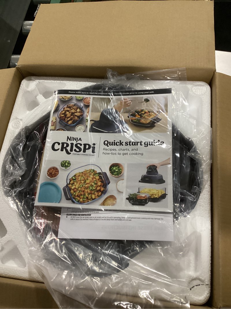 Condition photo showing Good Condition for Ninja Crispi 4-in-1 Glass Air Fryer | 450°F | Non-Toxic | 4QT & 6-Cup Glass Containers w/Lids | Microwave, Freezer, Dishwasher Safe | Max Crisp, Air Fry, Bake, Recrisp | Green | FN101SG Sage 4 QT