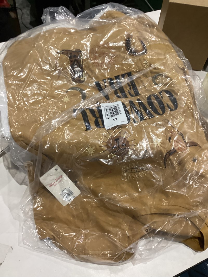 Condition photo showing New/Like New for Lucky Brand Women's Cow Girl Era Classic Crew X-Small Honey Mustard