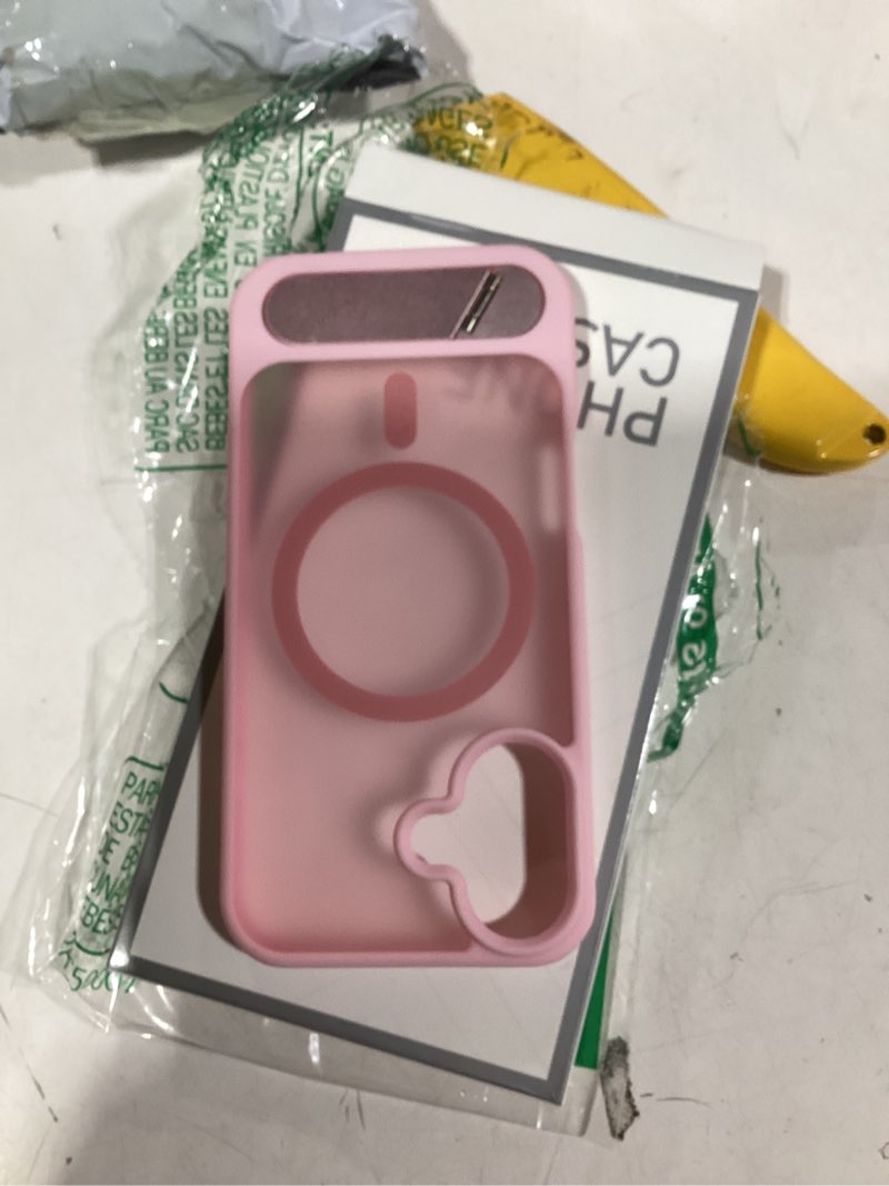 Condition photo showing Good Condition for Temdan Magnetic Compatible with iPhone 16 Case, [Built-in Invisible Kickstand][Compatible with MagSafe][Military Grade Shockproof] Slim Translucent Matte Phone Case for iPhone 16 6.1" for iPhone 16 6.1" Pink
