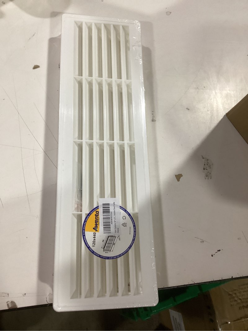 Condition photo showing New/Like New for Vent Systems 18" x 5" Inches Door Air Register - Two Sided Door Louvers - Ventilation Grille - Indoor Vent Grates - Bathroom, Cabinet, Garage Through The Door Vent Cover, Color: White - 18"x5" 1 White