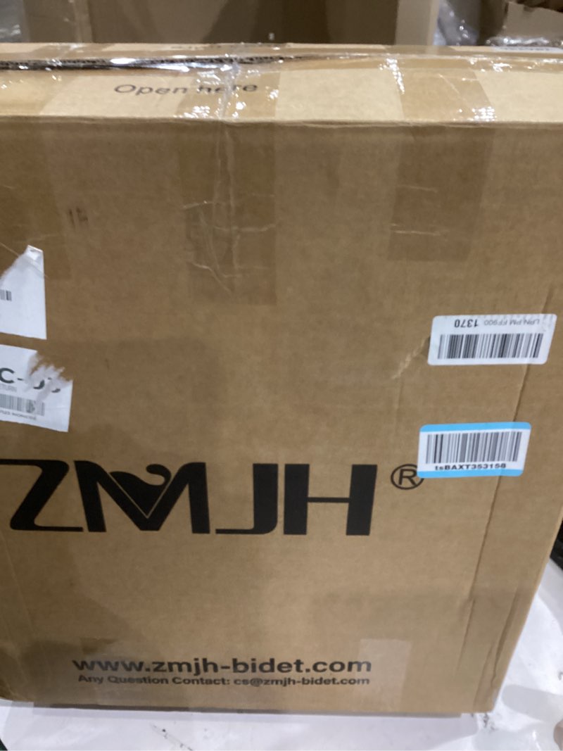Condition photo showing As Is for ZMJH 236 Bidet Toilet Seat, Elongated Smart Unlimited Warm Water, Vortex Wash, Electronic Heated, Warm Air Dryer, Rear and Front Wash, LED Light, Need Electricity, White (Elongated) Oval