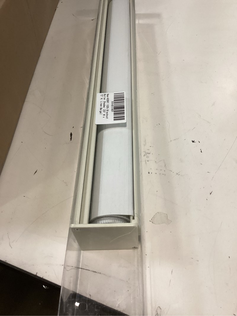 Condition photo showing Good Condition for AOSKY Blackout Roller Shades Cordless Blinds for Windows, Free-Stop Shades with Valance, Thermal Insulated Fabric, UV Protection, Blinds for Home and Office (20" W x 72" H, Linen Beige