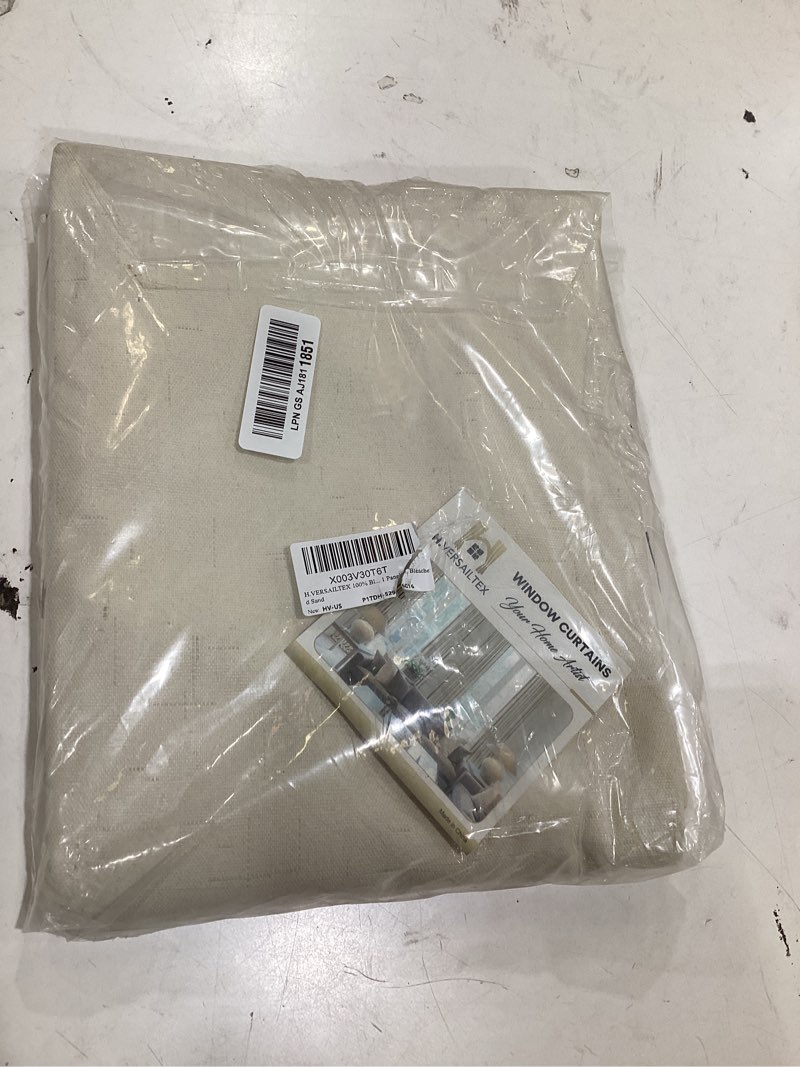 Condition photo showing Good Condition for h.versailtex 100% blackout curtain for bedroom 96 inches long grommet linen face full light blocking curtain drape for living room thermal insulated linen look curtain 1 panel, bleached sand 52"w x 96"l (pack of 1) bleached sand