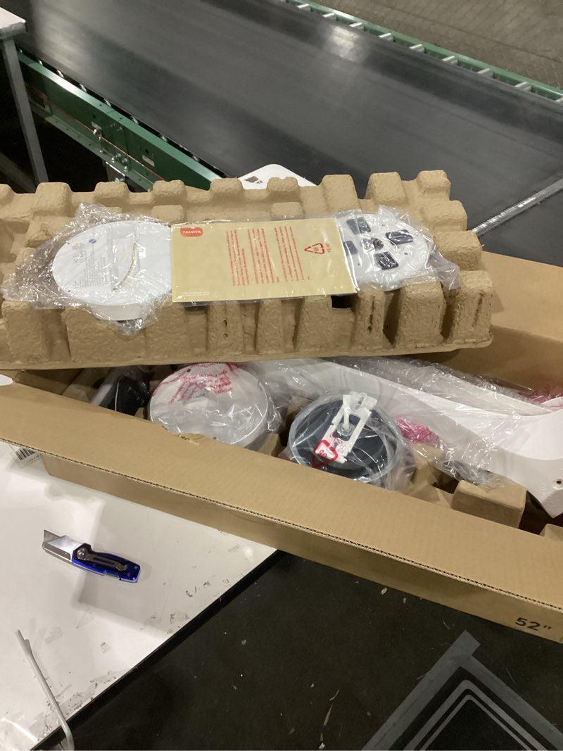 Condition photo showing New/Like New for TALOYA 52 inch Ceiling Fans with Lights Remote Control, Modern Low Profile Ceiling Fan with Quiet Reversible DC Motor for Bedroom Living Room and Patio White White 52 inch