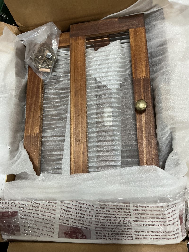 Condition photo showing Good Condition for sunhoo bread box for kitchen countertop wooden bread storage container bin 2 layer breadbox holder large capacity keeper vintage farmhouse food organizer pantry shelf acrylic window (brown)