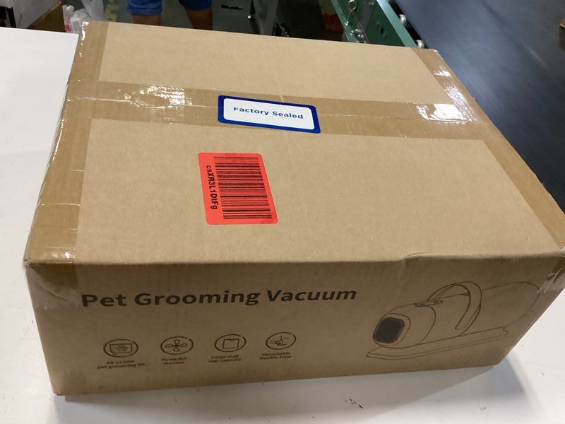 Condition photo showing New/Like New for fixr dog grooming vacuum, all-in-one pet grooming kit with hair clipper & shedding brush, low noise 12,000pa dog hair remover vacuum, pet groomer set with cleaning brushes, pg01 white
