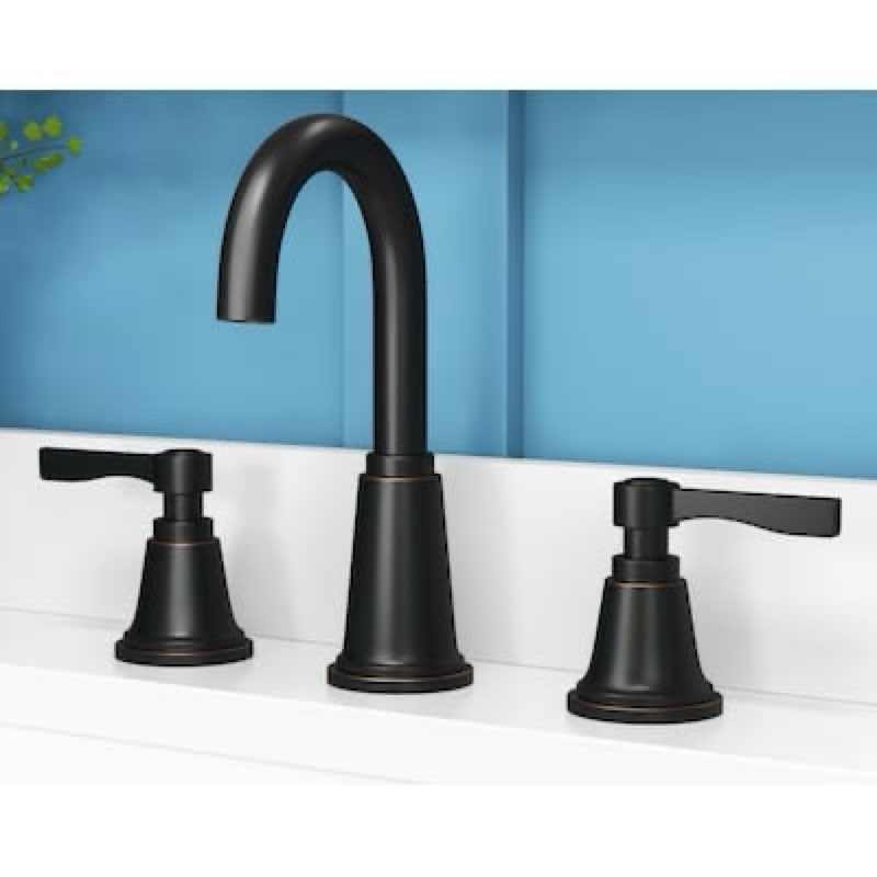 Condition photo showing As Is for  allen + roth townley oil rubbed bronze widespread 2-handle watersense high-arc