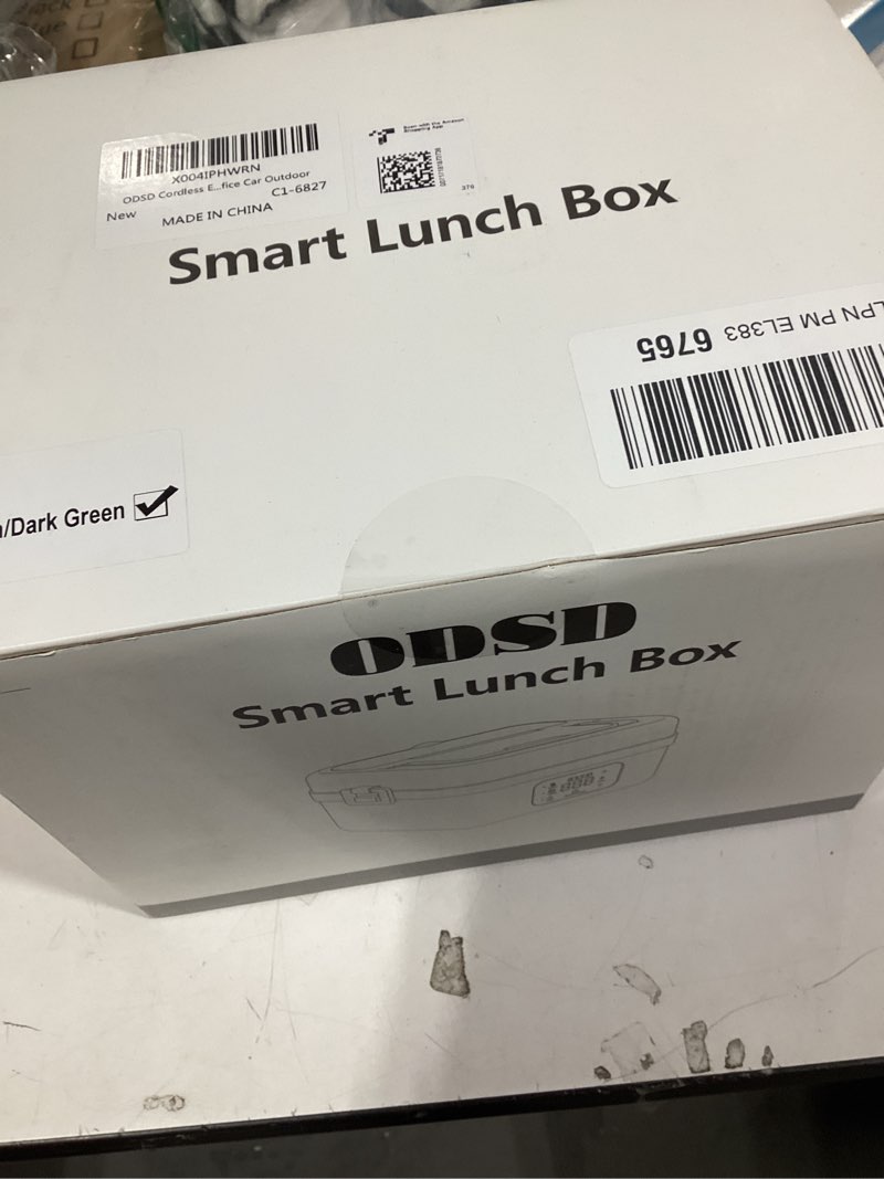 Condition photo showing New/Like New for ODSD Cordless Electric Lunch Box for Adults, 16000mAh Rechargeable Self-Heating Lunch Box Food Warmer with Timer & Adjustable Heating, 34oz/1L Container with Insulated Bag for Office Car Outdoor Green/Dark Green